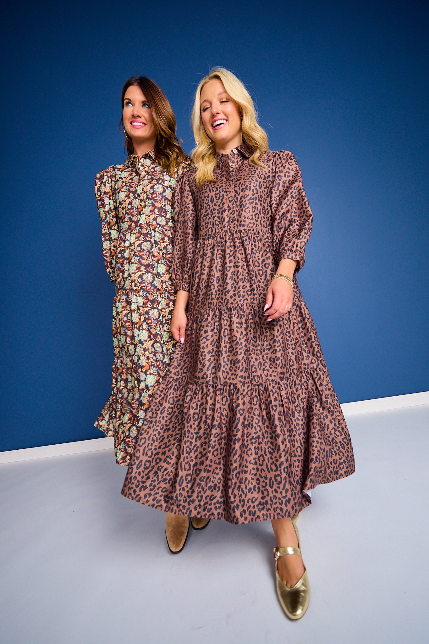 SSYS Emery Long Sleeve Dress In Brown Animal