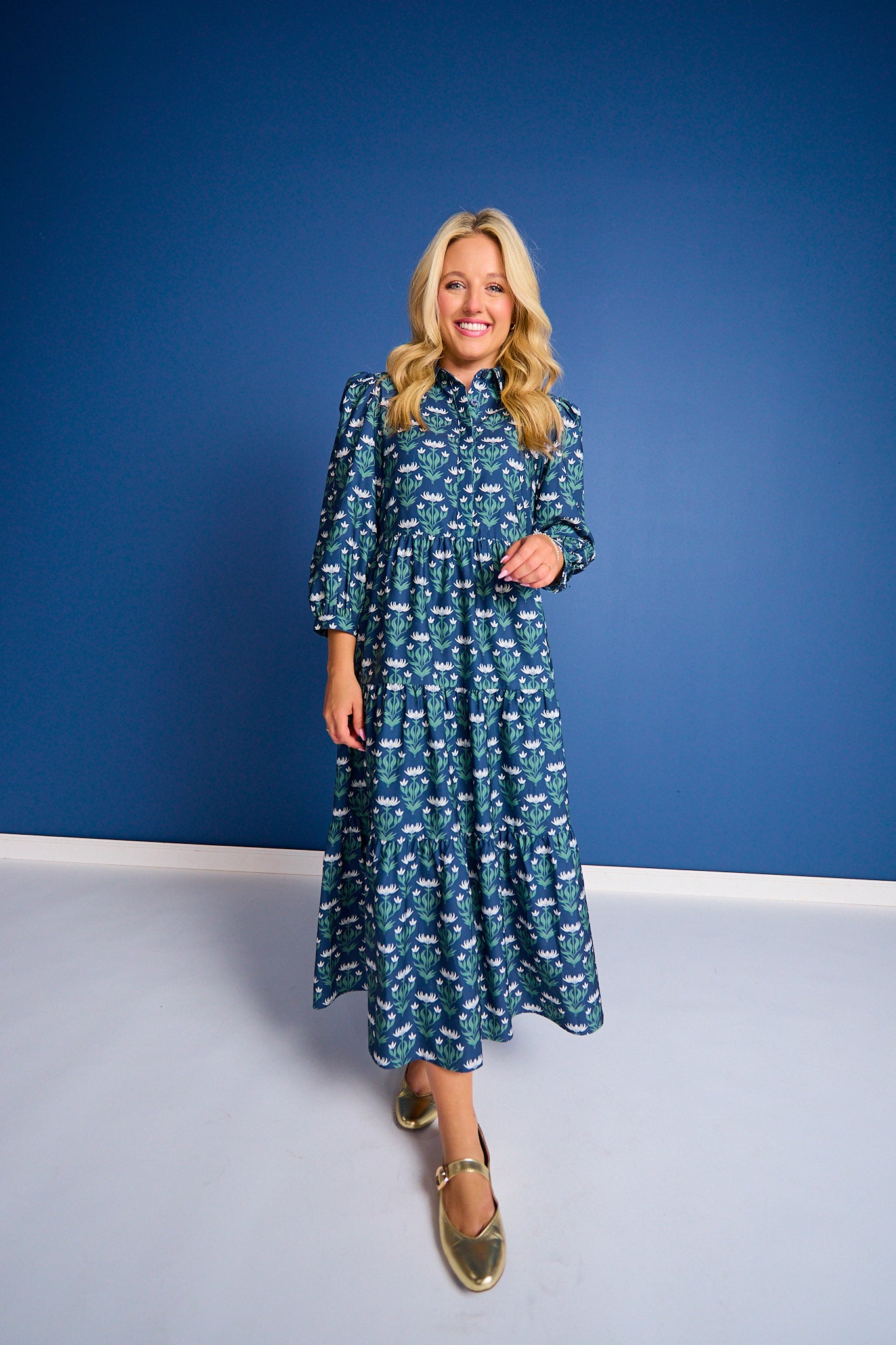 SSYS Emery Long Sleeve Dress In Midnight Lily