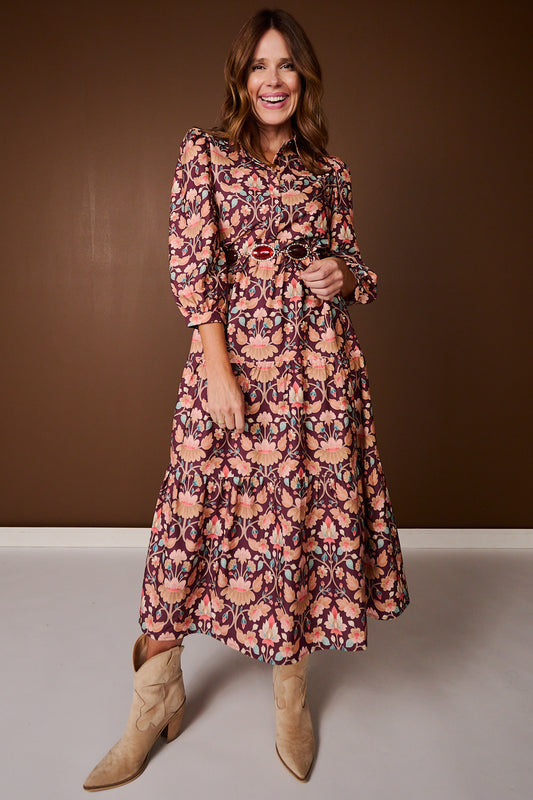 SSYS Emery Long Sleeve Dress In Vintage Meadow