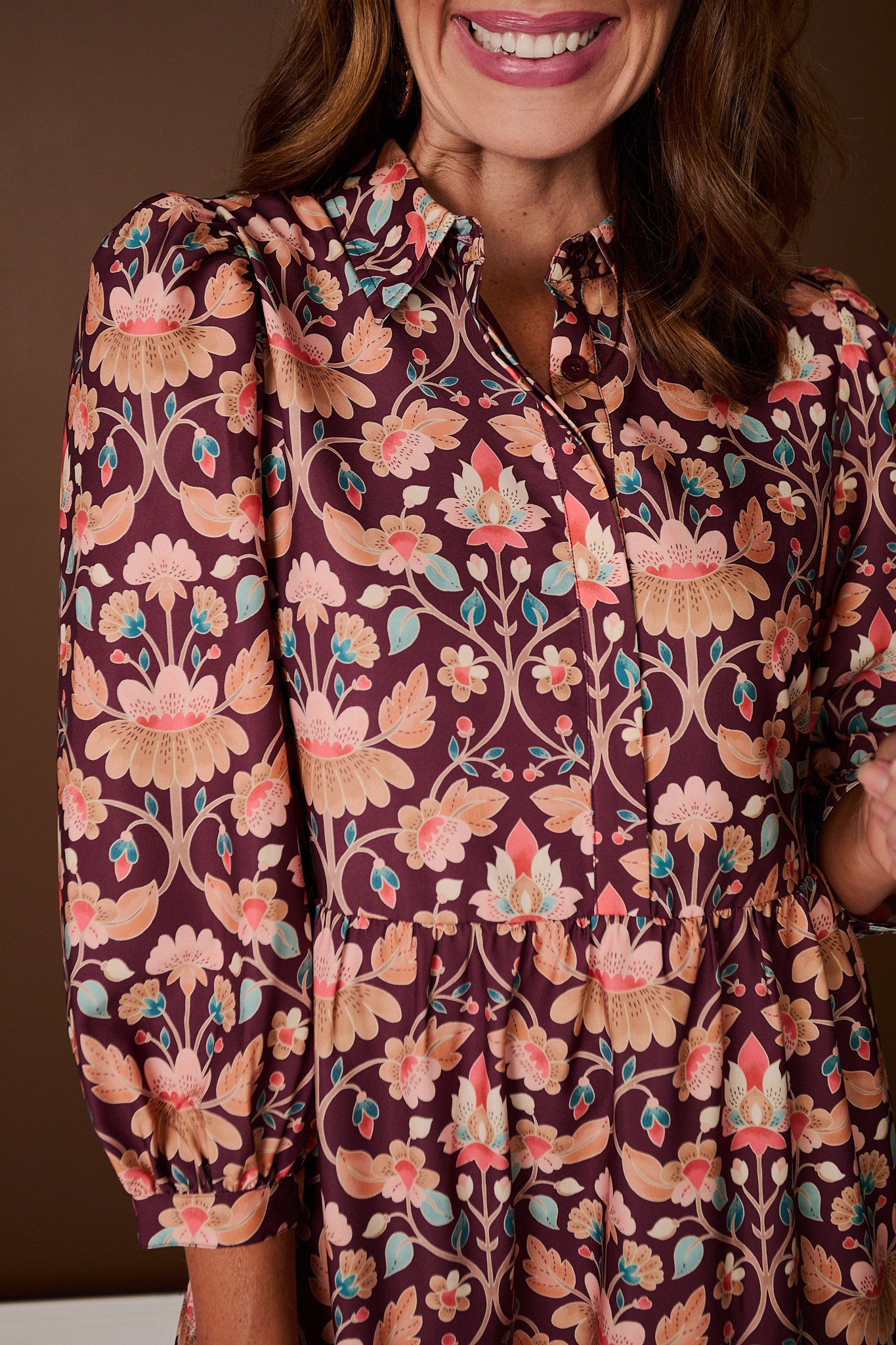 SSYS Emery Long Sleeve Dress In Vintage Meadow