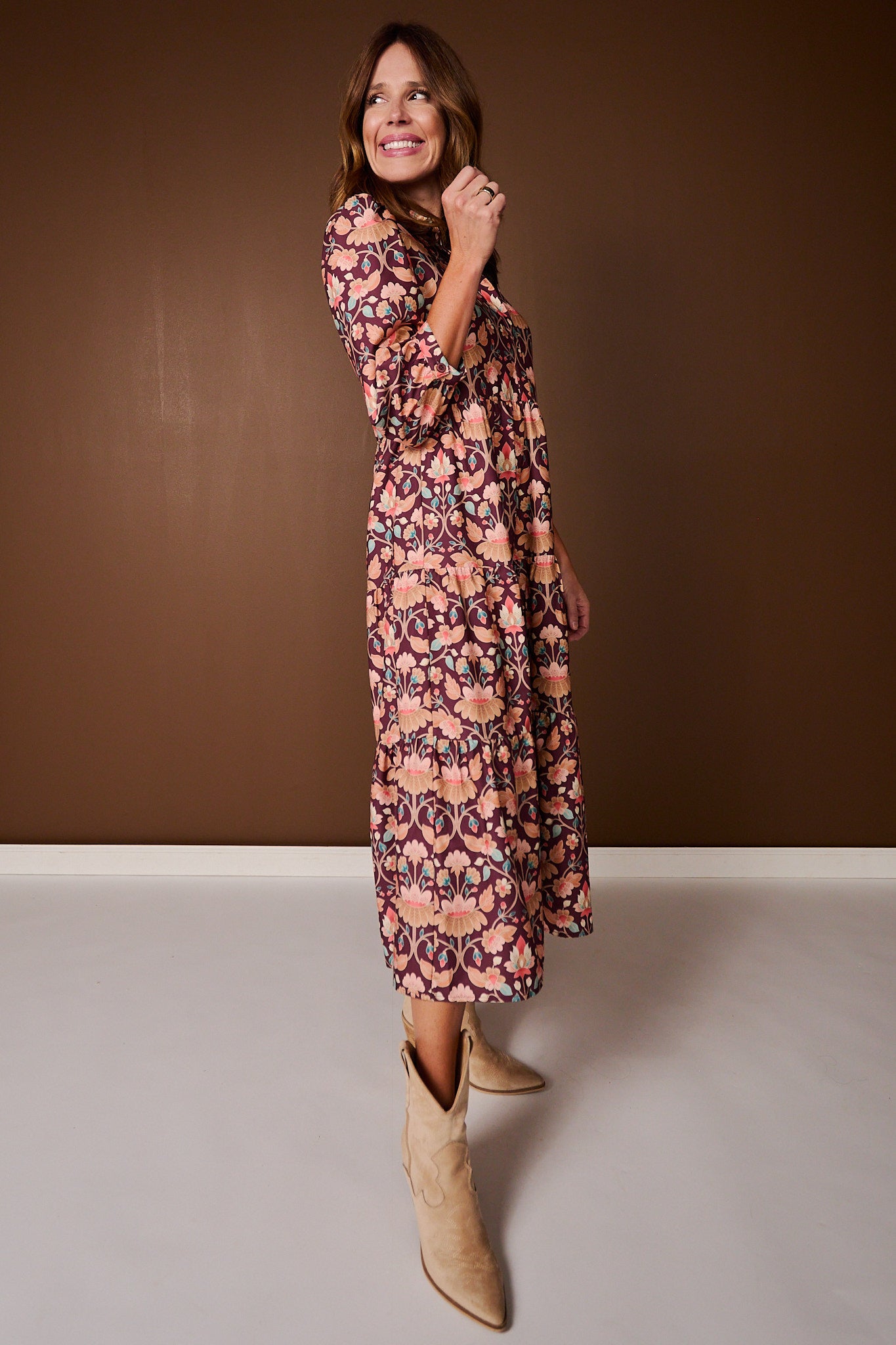 SSYS Emery Long Sleeve Dress In Vintage Meadow