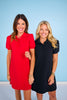 SSYS Ada Short Sleeve Polo Pique Dress In Red