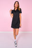SSYS Collared Puff Short Sleeve Air Dress In Black
