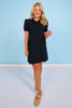 SSYS Ada Short Sleeve Polo Pique Dress In Black