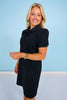 SSYS Ada Short Sleeve Polo Pique Dress In Black