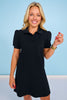 SSYS Ada Short Sleeve Polo Pique Dress In Black