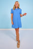 SSYS Ada Short Sleeve Polo Pique Dress In Cornflower