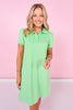 SSYS Collared Puff Short Sleeve Air Dress In Mint