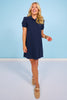 SSYS Ada Short Sleeve Polo Pique Dress In Navy