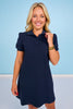 SSYS Ada Short Sleeve Polo Pique Dress In Navy