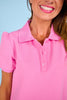SSYS Ada Short Sleeve Polo Pique Dress In Pink