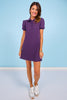 SSYS Ada Short Sleeve Polo Pique Dress In Purple