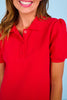 SSYS Ada Short Sleeve Polo Pique Dress In Red