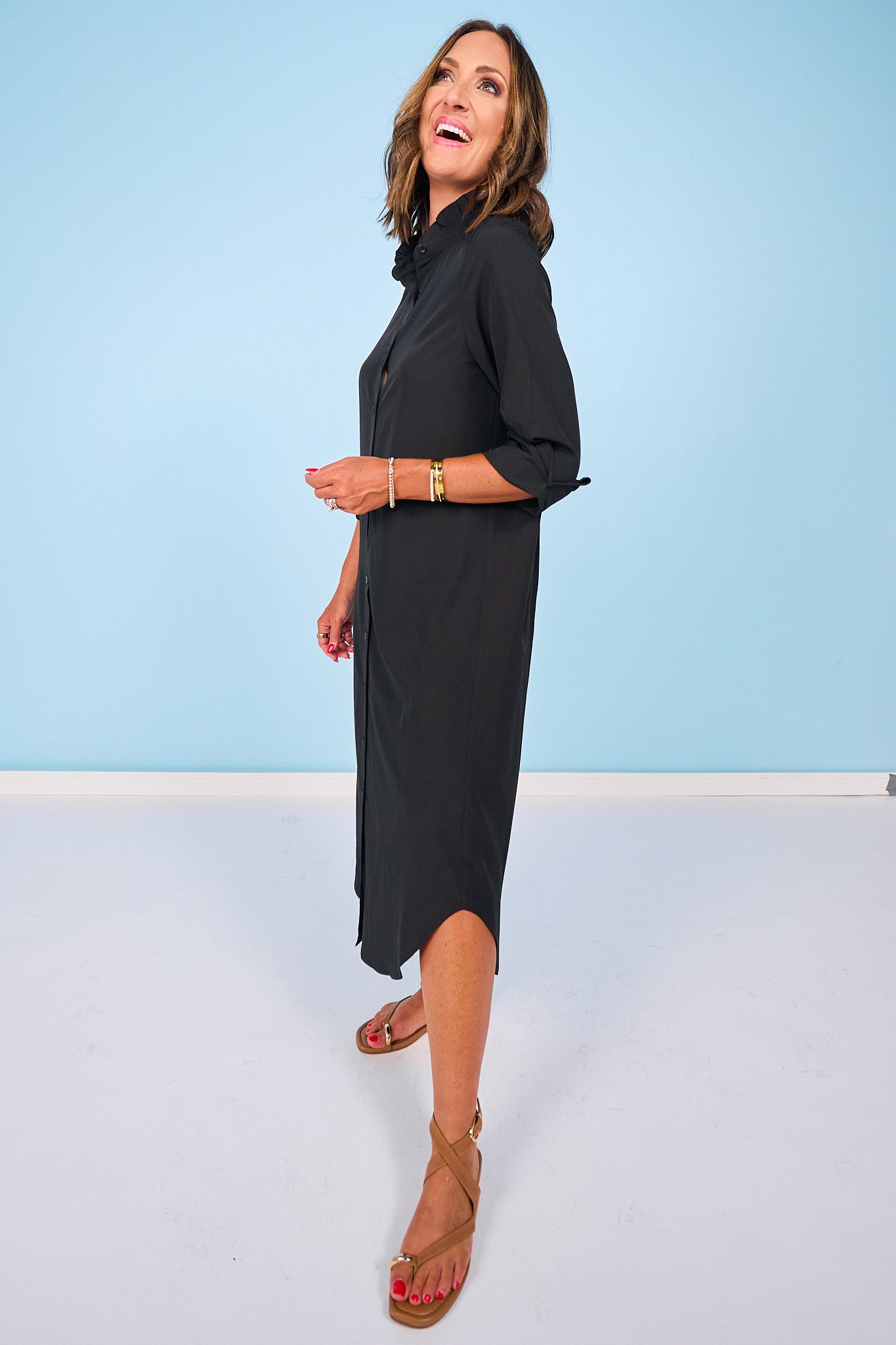 SSYS Saylor Preppy Shirt Dress In Black