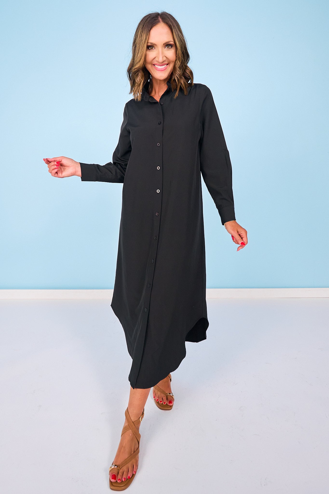SSYS Saylor Preppy Shirt Dress In Black