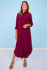 SSYS Saylor Preppy Shirt Dress In Maroon
