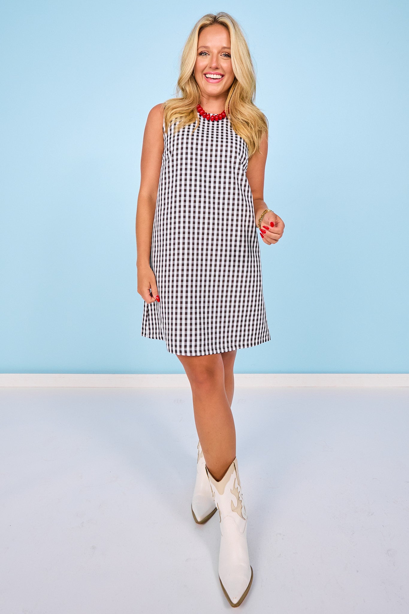 SSYS Bessie Black Gingham Shift Dress