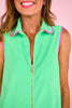 SSYS Annie Contrast Floral Terry Zip Swim Cover In Lime