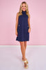 SSYS Ruth Sleeveless Mock Neck Ponte Dress In Navy