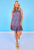 SSYS Contrast Trim Sleeveless Phoebe Pleated Hem Dress in Flutter Night