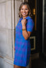 SSYS Nina Tweed Peter Pan Collar Dress In Cobalt