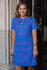 SSYS Nina Tweed Peter Pan Collar Dress In Cobalt