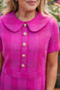 SSYS Nina Tweed Peter Pan Collar Dress In Magenta