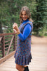 SSYS Cindy Lou Tweed Pleated Jumper Dress In Navy Multi
