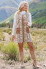 SSYS Alora Contrast Suede Shift Dress In Scale Animal