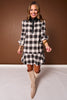 SSYS Susannah Drop Waist Ruffle Hem Shirt Dress In Black Plaid