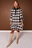 SSYS Susannah Drop Waist Ruffle Hem Shirt Dress In Black Plaid