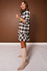 SSYS Susannah Drop Waist Ruffle Hem Shirt Dress In Black Plaid
