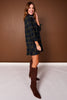 SSYS Susannah Drop Waist Ruffle Hem Shirt Dress In Navy Plaid