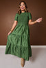 SSYS Frances Smocked Puff Sleeve Bandana Print Maxi Dress In Green
