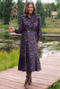SSYS Iliana Ruffle Detail Long Sleeve Maxi Dress In Plum Botanical