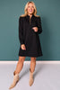 SSYS Zoey Long Sleeve Ruffle Collar Zip Air Dress In Black