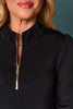 SSYS Zoey Long Sleeve Ruffle Collar Zip Air Dress In Black