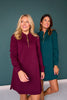 SSYS Zoey Long Sleeve Ruffle Collar Zip Air Dress In Teal