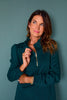 SSYS Zoey Long Sleeve Ruffle Collar Zip Air Dress In Teal