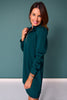 SSYS Zoey Long Sleeve Ruffle Collar Zip Air Dress In Teal