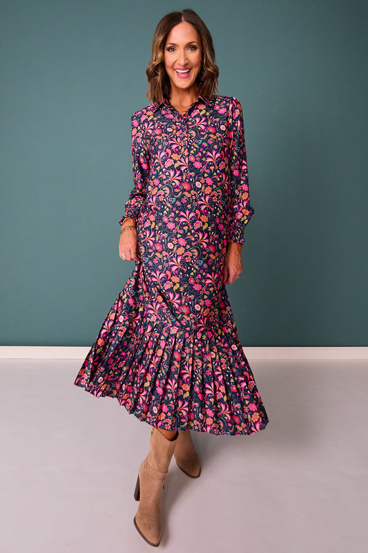 SSYS Opal Long Sleeve Maxi Dress In Tropical Nights