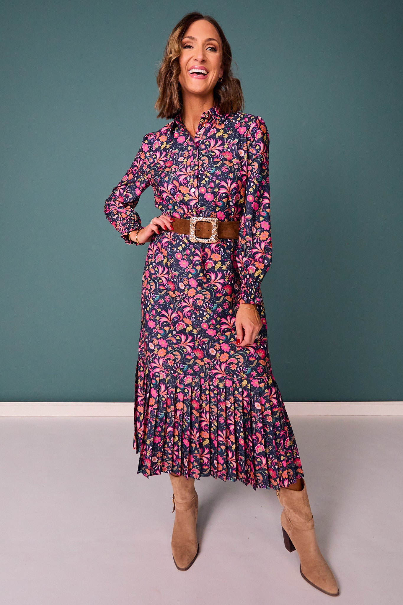 SSYS Opal Long Sleeve Maxi Dress In Tropical Nights