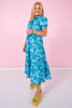 SSYS Emery Short Sleeve Dress In Indigo Petals