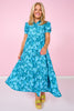 SSYS Emery Short Sleeve Dress In Indigo Petals