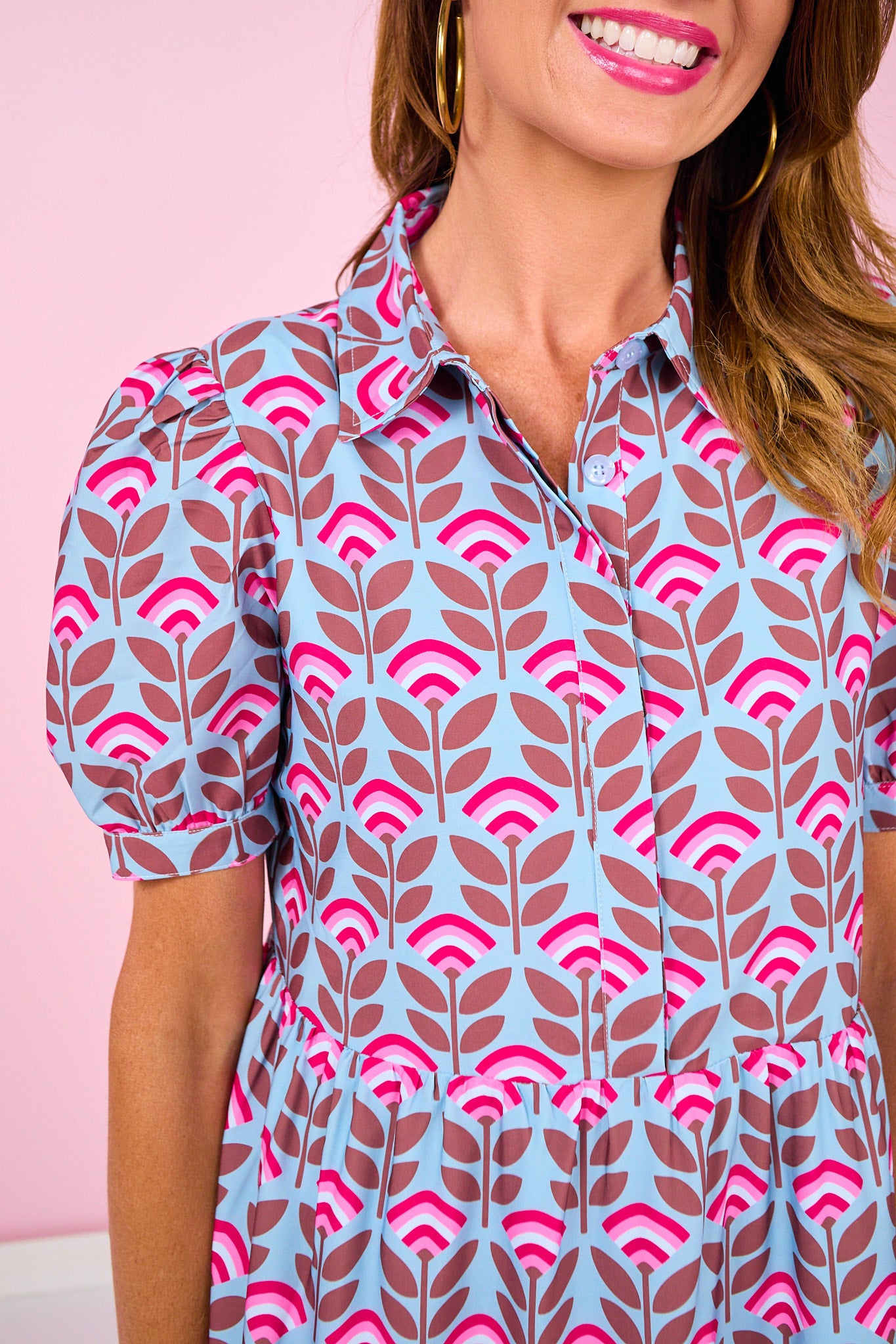 SSYS Emery Short Sleeve Dress In Sunset Tulip