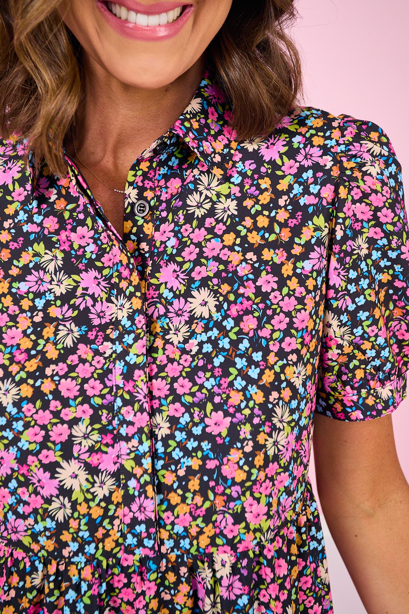SSYS Emery Short Sleeve Dress In Wildflower