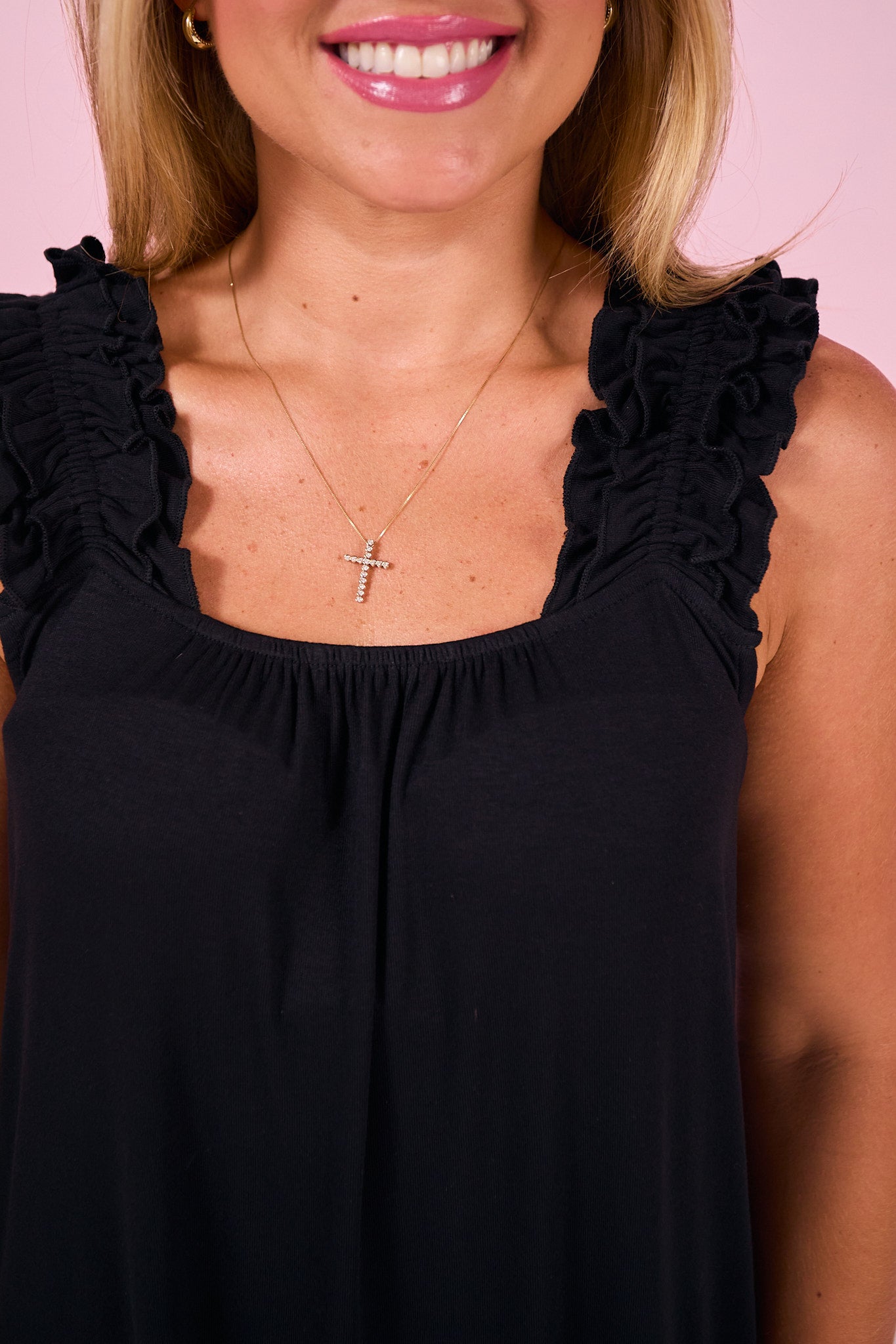 SSYS Monroe Ruffle Pajama Dress In Black