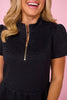 SSYS Lainey Animal Everyday Puff Sleeve Drop Waist Dress In Black