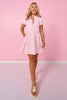 SSYS Lainey Animal Everyday Puff Sleeve Drop Waist Dress In Pink