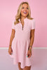 SSYS Lainey Animal Everyday Puff Sleeve Drop Waist Dress In Pink